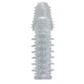 Прозрачная насадка с шишечками и шипами - 13,5 см. - Toyfa Basic - в Рубцовске купить с доставкой