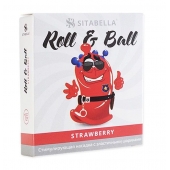 Стимулирующий презерватив-насадка Roll   Ball Strawberry - Sitabella - купить с доставкой в Рубцовске