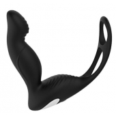 Черный вибромассажер простаты P-PLEASER W ERECTION ENHANCE - Dream Toys - в Рубцовске купить с доставкой