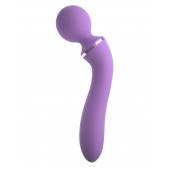 Фиолетовый двусторонний вибростимулятор Duo Wand Massage-Her - 19,6 см. - Pipedream