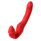 Красный безремневой страпон с вибрацией - ToyFa - купить с доставкой в Рубцовске