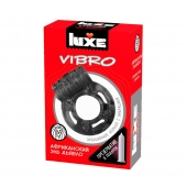 Чёрное эрекционное виброкольцо Luxe VIBRO  Африканский Эль Дьябло  + презерватив - Luxe - в Рубцовске купить с доставкой