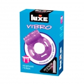 Фиолетовое эрекционное виброкольцо Luxe VIBRO  Бешеная гейша  + презерватив - Luxe - в Рубцовске купить с доставкой