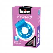 Голубое эрекционное виброкольцо Luxe VIBRO  Кошмар русалки  + презерватив - Luxe - в Рубцовске купить с доставкой