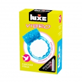 Голубое эрекционное виброкольцо Luxe VIBRO  Райская птица  + презерватив - Luxe - в Рубцовске купить с доставкой