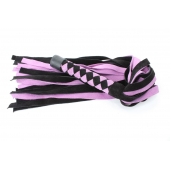 Черно-розовая плеть из замши - 58 см. - БДСМ Арсенал - купить с доставкой в Рубцовске