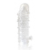Закрытая прозрачная рельефная насадка Crystal sleeve - 13 см. - Erowoman-Eroman - в Рубцовске купить с доставкой