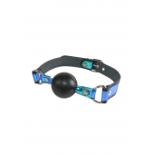 Кляп-шарик на чёрно-синих ремешках - Sitabella - купить с доставкой в Рубцовске