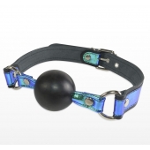 Кляп-шарик на чёрно-синих ремешках - Sitabella - купить с доставкой в Рубцовске