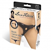 Черные плюшевые трусики для страпона - Lux Fetish - купить с доставкой в Рубцовске