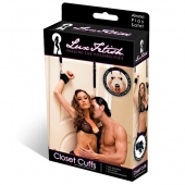 Черные фиксаторы с креплением к двери - Lux Fetish - купить с доставкой в Рубцовске