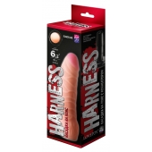 Телесная изогнутая насадка на Harness с коннектором BLACK LINE - 17 см. - LOVETOY (А-Полимер) - купить с доставкой в Рубцовске