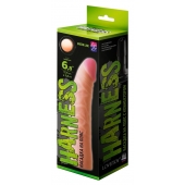 Телесная изогнутая насадка на Harness с коннектором GREEN LINE - 18 см. - LOVETOY (А-Полимер) - купить с доставкой в Рубцовске