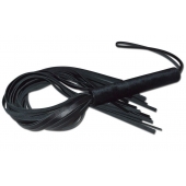 Чёрная кожаная плеть с жесткой ручкой - 63 см. - Sitabella - купить с доставкой в Рубцовске