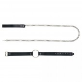 Черный поводок и чокер с кольцом Rada - Rebelts - купить с доставкой в Рубцовске