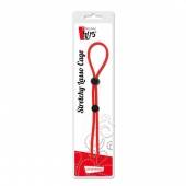 Красное лассо на пенис с двумя бусинами STRETCHY LASSO CAGE - Dream Toys - в Рубцовске купить с доставкой