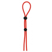 Красное лассо на пенис с двумя бусинами STRETCHY LASSO CAGE - Dream Toys - в Рубцовске купить с доставкой