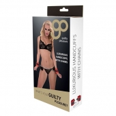 Красно-чёрные наручники на металлической цепочке - Blush Novelties - купить с доставкой в Рубцовске