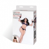 Чёрные манжеты для фиксации на кровати Bondage Bed Strap - Lux Fetish - купить с доставкой в Рубцовске