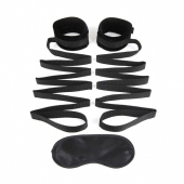 Чёрные манжеты для фиксации на кровати Bondage Bed Strap - Lux Fetish - купить с доставкой в Рубцовске