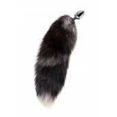 Серебристая металлическая анальная втулка с хвостом чернобурой лисы - размер S - ToyFa - купить с доставкой в Рубцовске