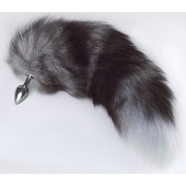 Серебристая анальная пробка с пушистым хвостом - Sitabella - купить с доставкой в Рубцовске