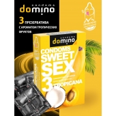 Презервативы для орального секса DOMINO Sweet Sex с ароматом тропических фруктов - 3 шт. - Domino - купить с доставкой в Рубцовске