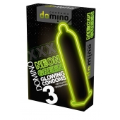 Презервативы DOMINO Neon Green со светящимся в темноте кончиком - 3 шт. - Domino - купить с доставкой в Рубцовске