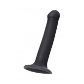 Черный фаллос на присоске Silicone Bendable Dildo M - 18 см. - Strap-on-me - купить с доставкой в Рубцовске