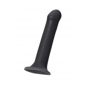 Черный фаллос на присоске Silicone Bendable Dildo L - 19 см. - Strap-on-me - купить с доставкой в Рубцовске