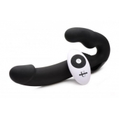 Черный безремневой страпон Urge Silicone Strap On с пультом ДУ - 24 см. - XR Brands - купить с доставкой в Рубцовске