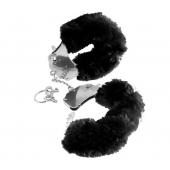 Металлические наручники Furry Love Cuffs с черным мехом - Pipedream - купить с доставкой в Рубцовске