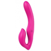 Ярко-розовый безремневой страпон REMOTE DOUBLE DIPPER - 22 см. - Dream Toys - купить с доставкой в Рубцовске
