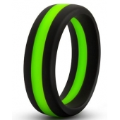 Черно-зеленое эрекционное кольцо Silicone Go Pro Cock Ring - Blush Novelties - в Рубцовске купить с доставкой