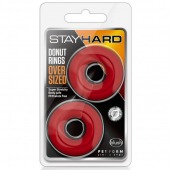 Набор из 2 красных эрекционных колец DONUT RINGS OVERSIZED - Blush Novelties - в Рубцовске купить с доставкой