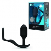 Черное эрекционное кольцо с анальным плагом Snug   Tug - b-Vibe - в Рубцовске купить с доставкой