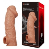 Телесная насадка на фаллос с отверстием для мошонки EXTREME SLEEVE - 17,6 см. - KOKOS - в Рубцовске купить с доставкой