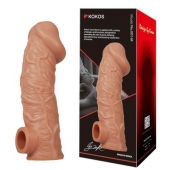 Телесная насадка на фаллос с фиксацией мошонки EXTREME SLEEVE - 15,6 см. - KOKOS - в Рубцовске купить с доставкой