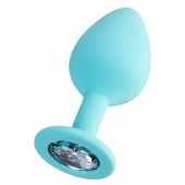 Мятная анальная втулка Brilliant с прозрачным кристаллом - 8 см. - ToyFa - купить с доставкой в Рубцовске