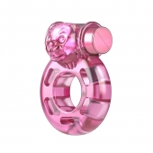 Розовое эрекционное кольцо с вибрацией Pink Bear - Baile - в Рубцовске купить с доставкой