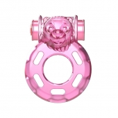 Розовое эрекционное кольцо с вибрацией Pink Bear - Baile - в Рубцовске купить с доставкой
