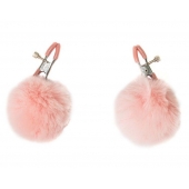 Зажимы на соски Angelic с розовыми меховыми шариками - Lola Games - купить с доставкой в Рубцовске
