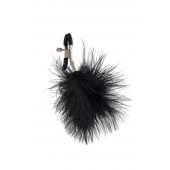 Зажимы на соски с черным пухом Euphoric - Lola Games - купить с доставкой в Рубцовске