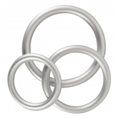 Набор из 3 эрекционных колец под металл Metallic Silicone Cock Ring Set - Orion - в Рубцовске купить с доставкой