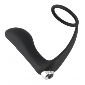 Черное эрекционное кольцо с анальной вибропробкой Vibrating Ring   Plug - Orion - в Рубцовске купить с доставкой