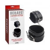 Черные оковы на ноги Obey Me Leather Ankle Cuffs - Chisa - купить с доставкой в Рубцовске