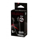 Черные зажимы на соски на цепочке BLAZE DELUXE NIPPLE CLAMPS - Dream Toys - купить с доставкой в Рубцовске