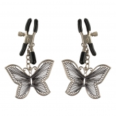 Зажимы на соски с бабочками Butterfly Nipple Clamps - Pipedream - купить с доставкой в Рубцовске