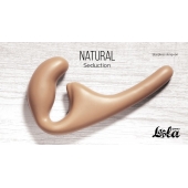 Бежевый безремневой страпон Seduction - 20,5 см. - Lola Games - купить с доставкой в Рубцовске