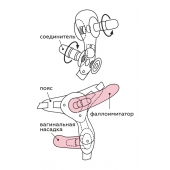 Черный женский пояс BEST SELECT с 3 насадками и вибрацией - LOVETOY (А-Полимер) - купить с доставкой в Рубцовске